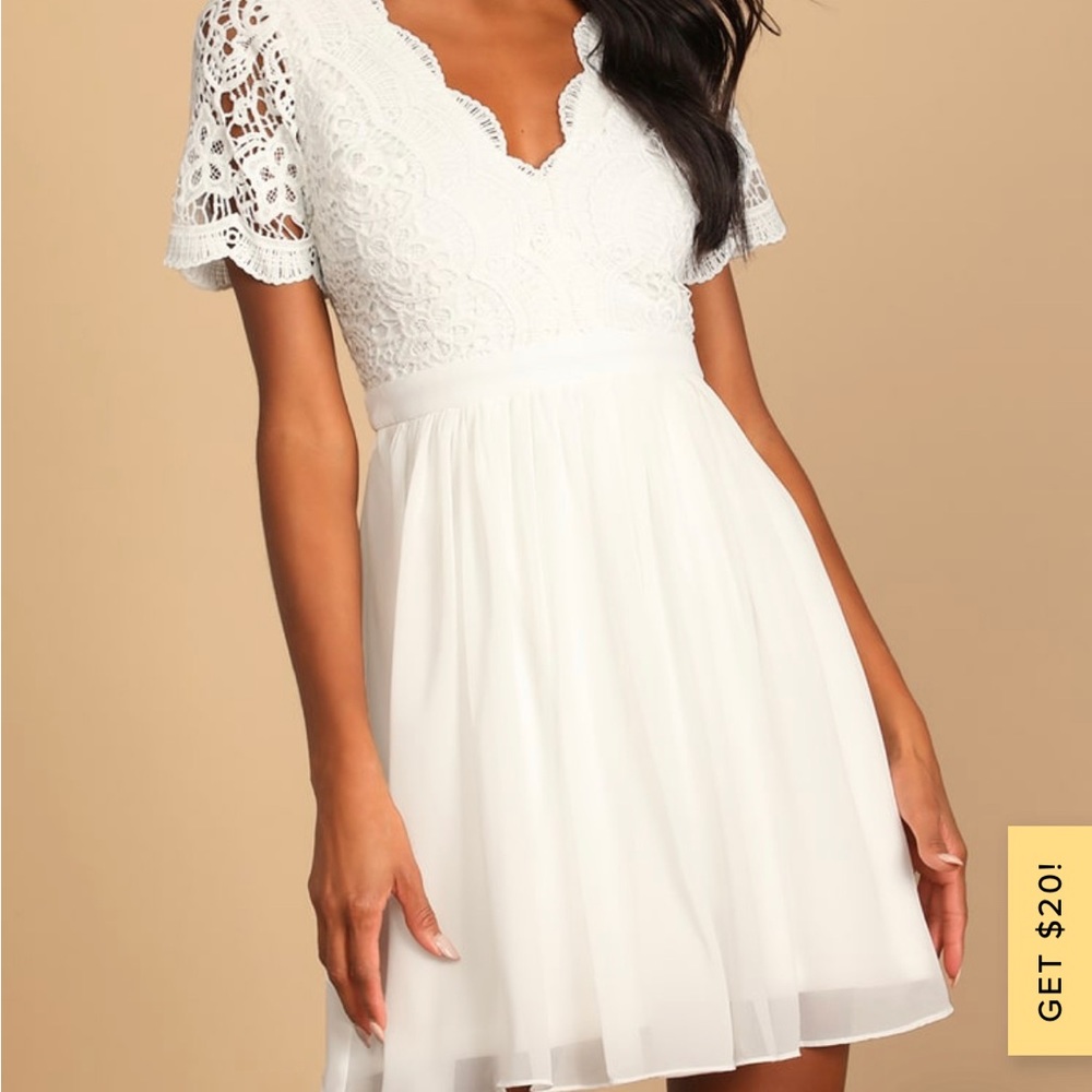 Lulu’s Angel In Disguise White Lace Skate Dress